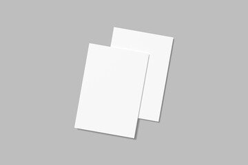 Minimalist A5 Flyer Blank Mockup with Grey Background