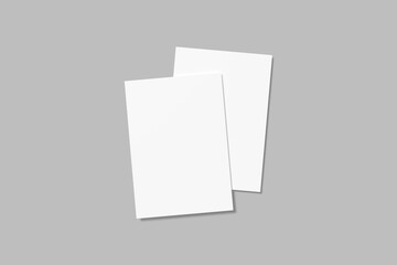 Minimalist A5 Flyer Blank Mockup with Grey Background