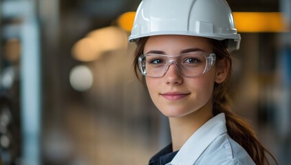 Young woman engineer in factory