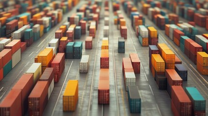 Cargo movement overview shipping yard aerial view industrial environment transportation concept