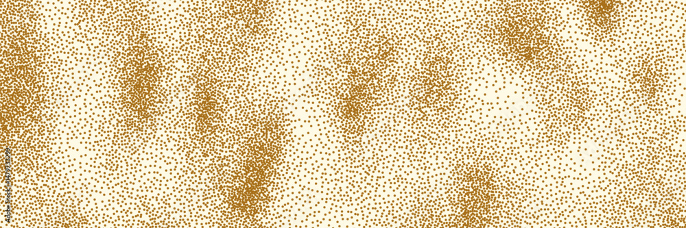 Poster retro vector texture of speckled rice paper print in a grainy background. sand color dot gradient fo
