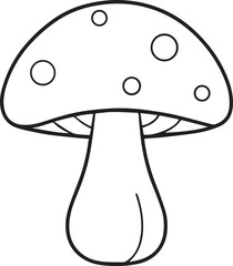 Naklejka premium Mushroom outline vector illustration line art 