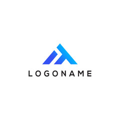 Modern Gradient Tech Logo with Abstract Letter IT and Geometric Design