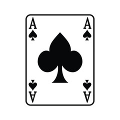 Playing Cards Silhouette Clipart on White Background