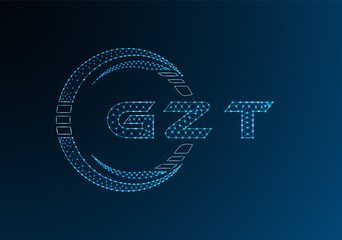 GZT low poly letter logo vector design. GZT lower poly logo design. Low poly logo.