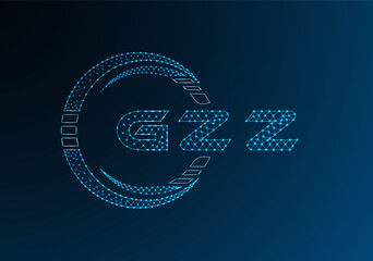 GZZ low poly letter logo vector design. GZZ lower poly logo design. Low poly logo.