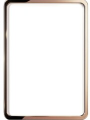 Isolated elegant frame with rose gold metallic border on white background studio shot for mockup or display
