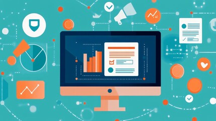 Data analytics dashboard overview digital workspace infographic technology online visual insights