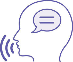 Colored Speak Icon. Vector Illustration. Man Expressing Thoughts Verbally. Learning a Foreign Language