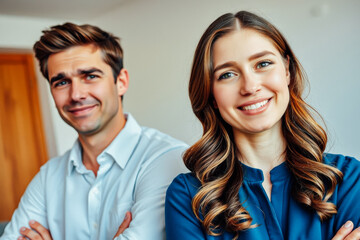 Smiling Business Couple Portrait