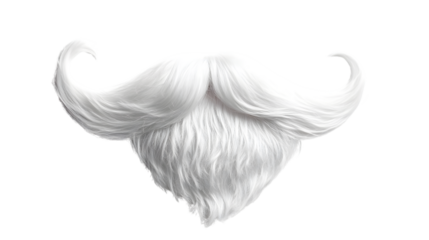 Professional White Santa Claus Costume Beard Mustache Set Isolated