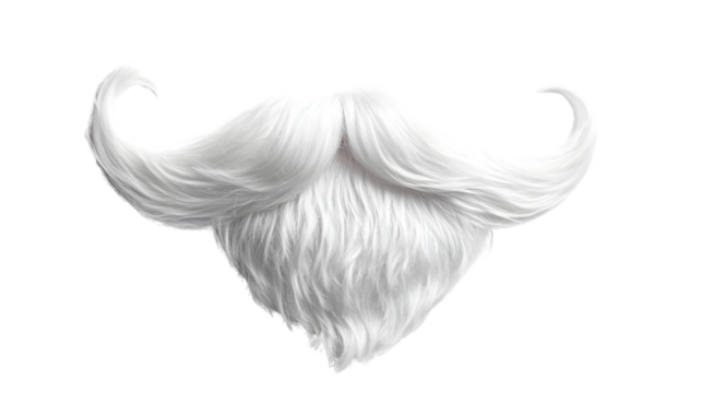 Professional White Santa Claus Costume Beard Mustache Set Isolated