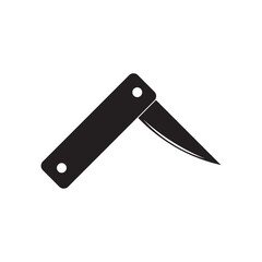 folding knife flat icon vector
