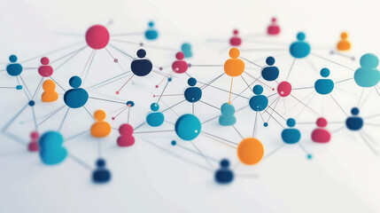 Colorful Social Network Connections. Digital People and Community Concept