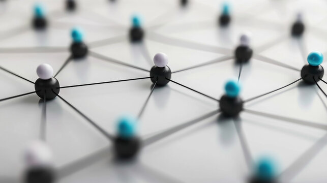 Connected Network Concept with Nodes and Links