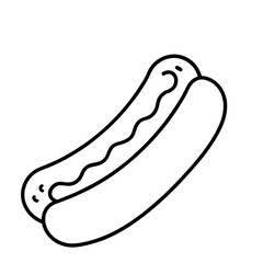 Hot dog Outline Illustration