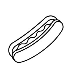Hot dog Outline Illustration