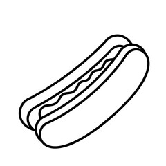 Hot dog Outline Illustration