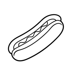 Hot dog Outline Illustration