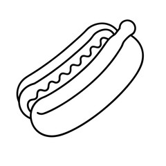 Hot dog Outline Illustration