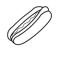 Hot dog Outline Illustration