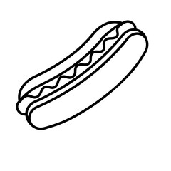 Hot dog Outline Illustration