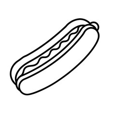 Hot dog Outline Illustration