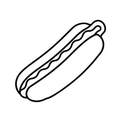 Hot dog Outline Illustration