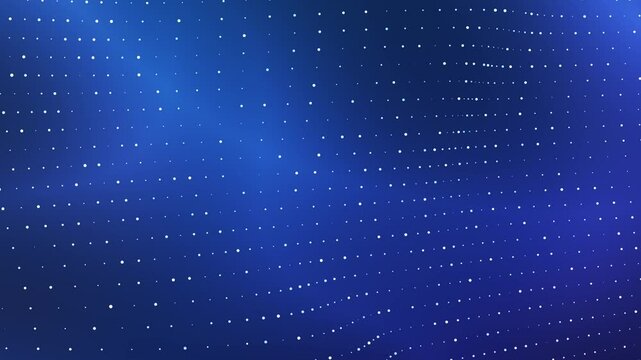 Animated blue dotted grid, abstract background for presentation, dot matrix pattern on blue gradient backdrop, digital visualization, futuristic wallpaper, science fiction backdrop, copy space.