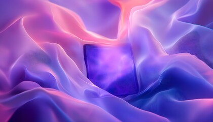 Obraz premium Vibrant mobile phone nestled within a flowing fabric drape.