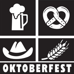 Single Black Vector Image Containing Elements october