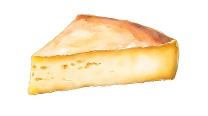 Detailed illustration of a wedge of aged cheese.