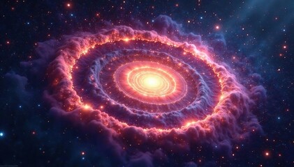 Stunning spiral galaxy swirling in deep space, cosmic dust and stars , interstellar, evolution, color