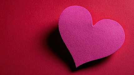 Fototapeta premium A Pink Heart on Red Background: A Symbol of Love and Valentine's Day
