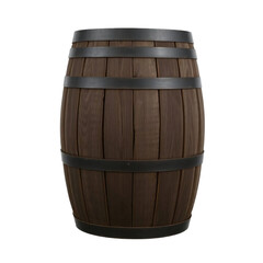 Obraz premium Old wooden barrel for storing wine isolated on transparent background