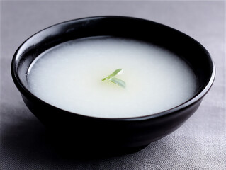 a bowl of very thin rice gruel (&euml;&macr;&cedil;&igrave;&oelig;), almost liquid, in a small bowl, often for infants or the sick.