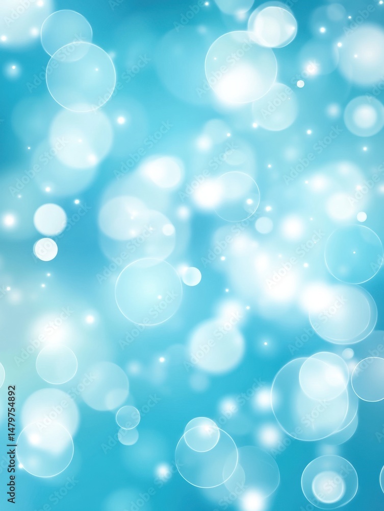 Poster abstract bokeh light effect on blue background creating a dreamy and magical atmosphere with glowing