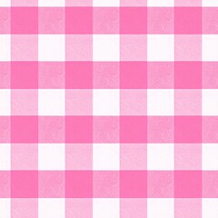 Pink and white checkered tablecloth pattern. Tablecloth seamless pattern.