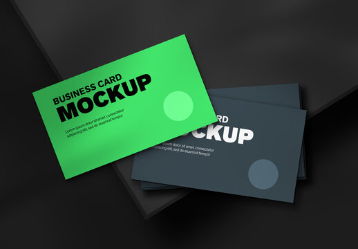 Business Card Mockup Template with Shadow Overlay