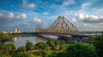 Majestic Howrah Bridge at Dawn, Kolkata