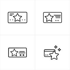 Loyalty Card with Star icon set