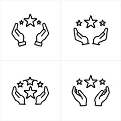 Hands Protecting Stars Exclusive Benefits icon set