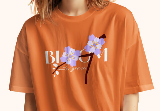 Flower And Feminine T Shirt Design Layout