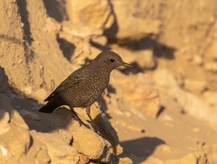 Blue Rock Thrush (Monticola solitarius) on the western part of the island of Karpathos, Greece.
