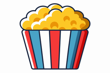 popcorn in a box vector illustration, popcorn box symbol