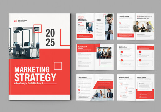 Minimal Brochure Template Layout For Marketing Strategy