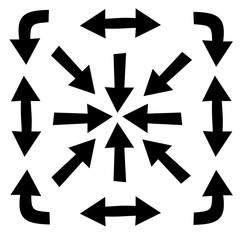 Set of black arrow symbols shapes vector illustration icons