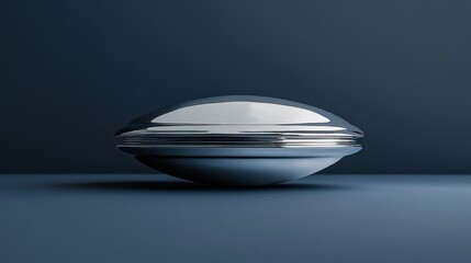 Metallic, reflective orb on dark background.  Abstract, futuristic design