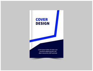 Book Cover Template Design Blue Annual Report Magazine notebook Vector Illustration