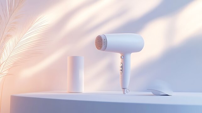 Hair Dryer Mockup with Nozzle Attachment | Modern Styling Tool Design